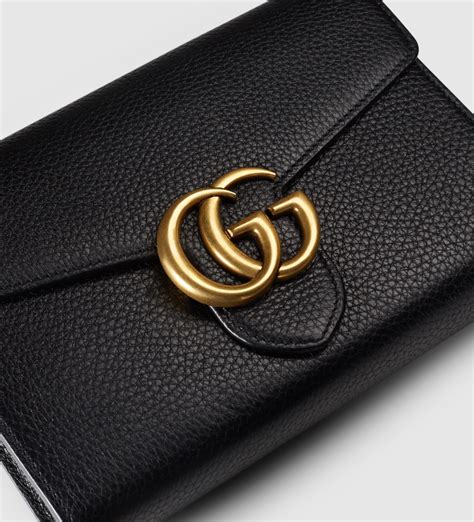 gucci gg marmont leather chain wallet|Gucci Marmont wallet price.